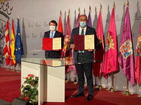 Imagen Miguel Ángel de Vicente firma con Mañueco el protocolo de colaboración para los sistemas de depuración de aguas residuales en la provincia